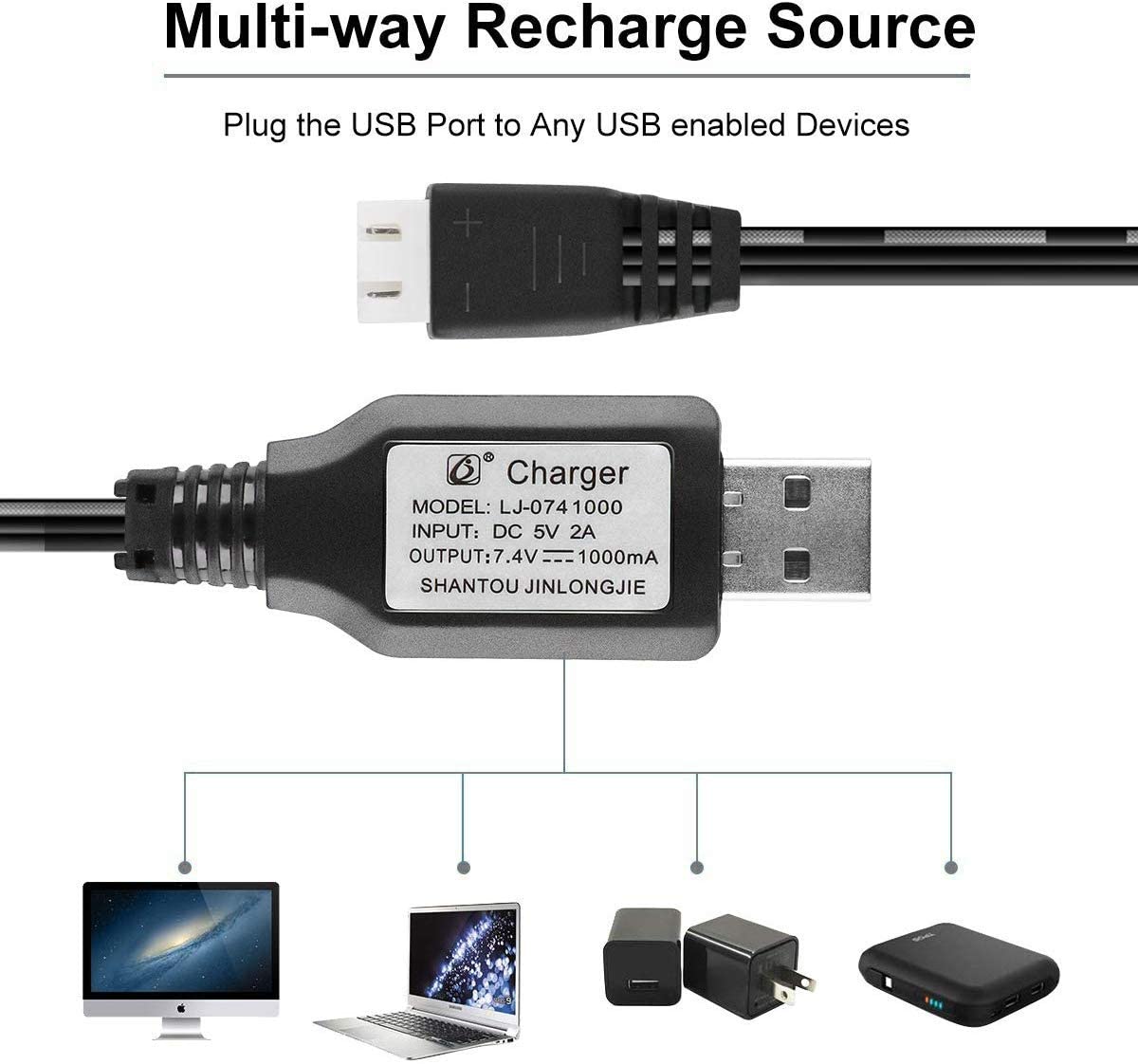 1-Pack XH-3P Balance 7.4V 1A L - Drone Battery Balance Charger ulasan dan harga