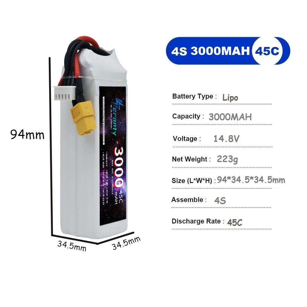 4S LiPo Battery 14.8V 1500mah  - Drone Battery Li-Ion ulasan dan harga