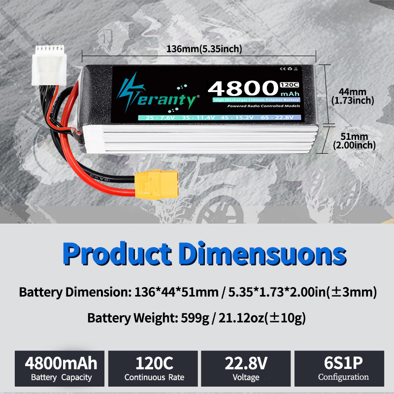 TERANTY 6S 4800mAh Lipo Batter - Drone Battery Plate ulasan dan harga