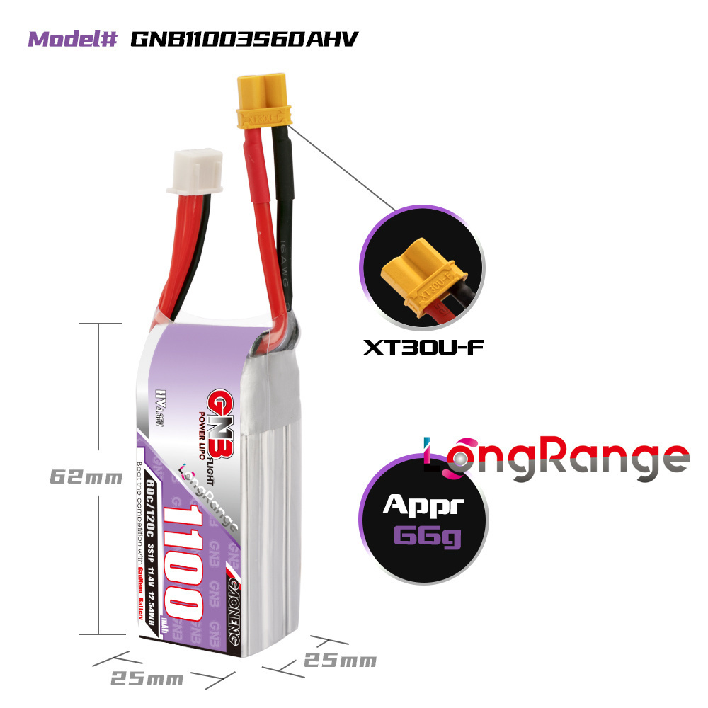 GNB 1100mAh 2S 3S 4S 6S 60C/12 - Drone Battery 4S ulasan dan harga