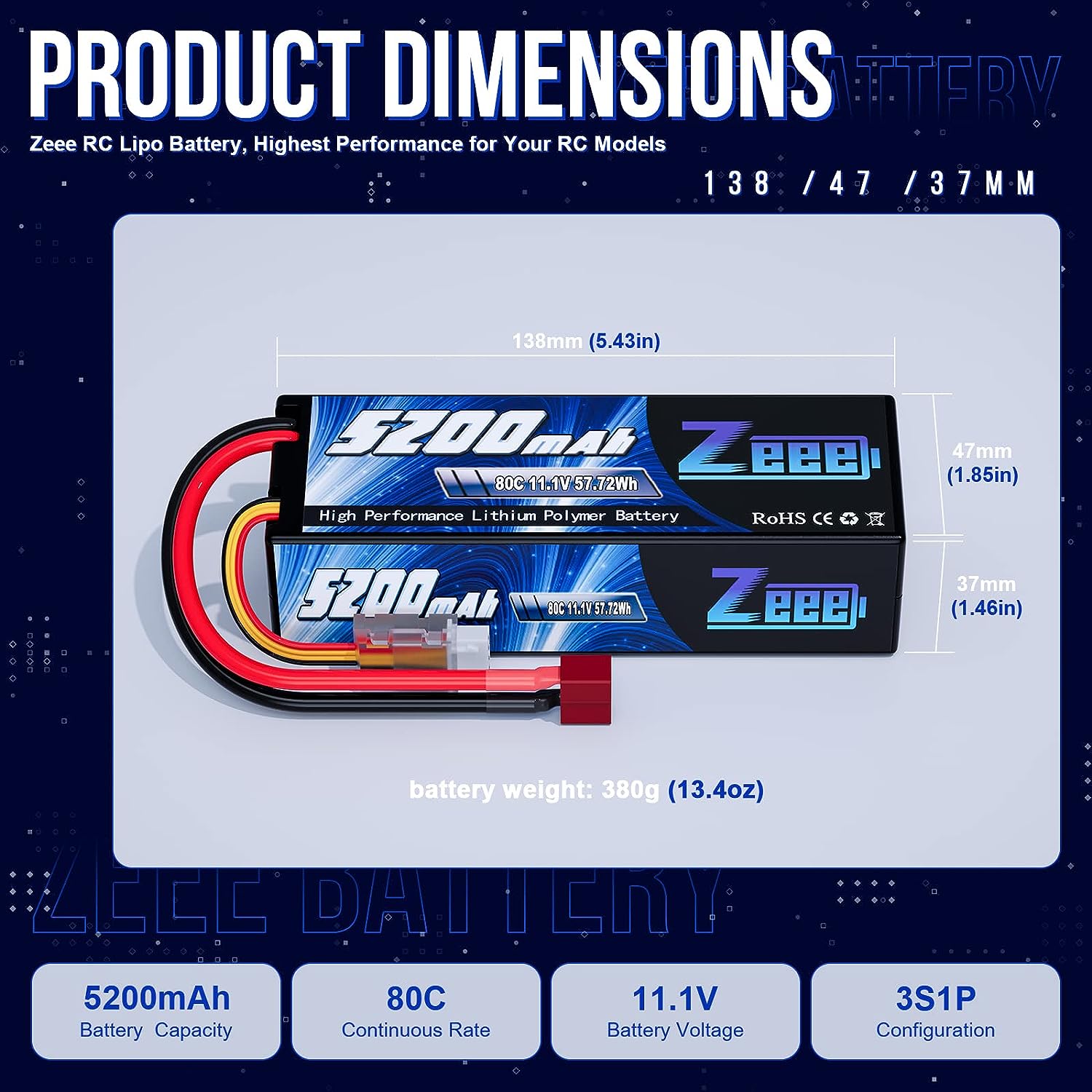 1/2pcs Zeee 3S 5200mAh Lipo Ba - Drone Battery 4S ulasan dan harga