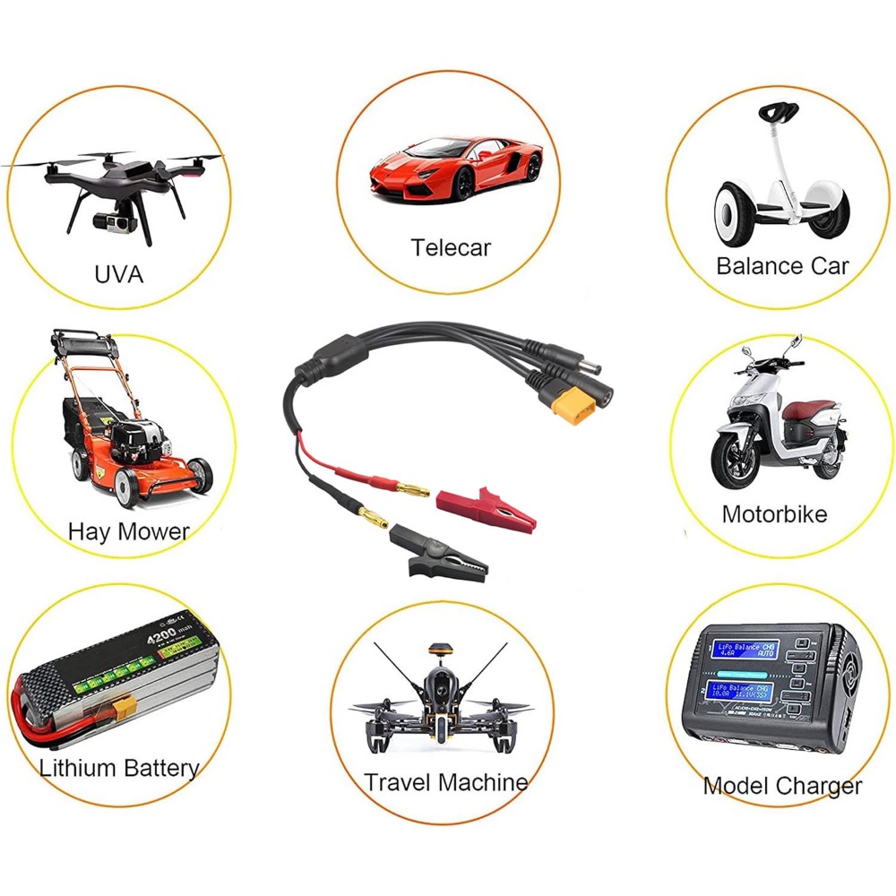 5-in-1 XT60 to 4mm Banana Plug - Drone Battery Smart ulasan dan harga