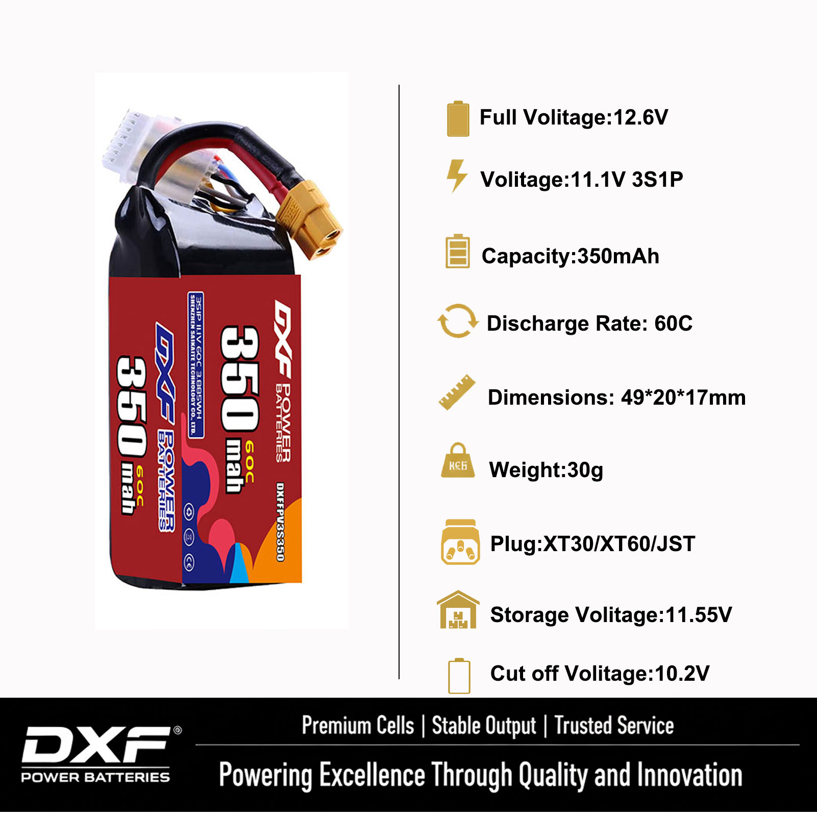DXF Lipo 3S Battery 11.4V 1700 - Drone Battery 3S ulasan dan harga