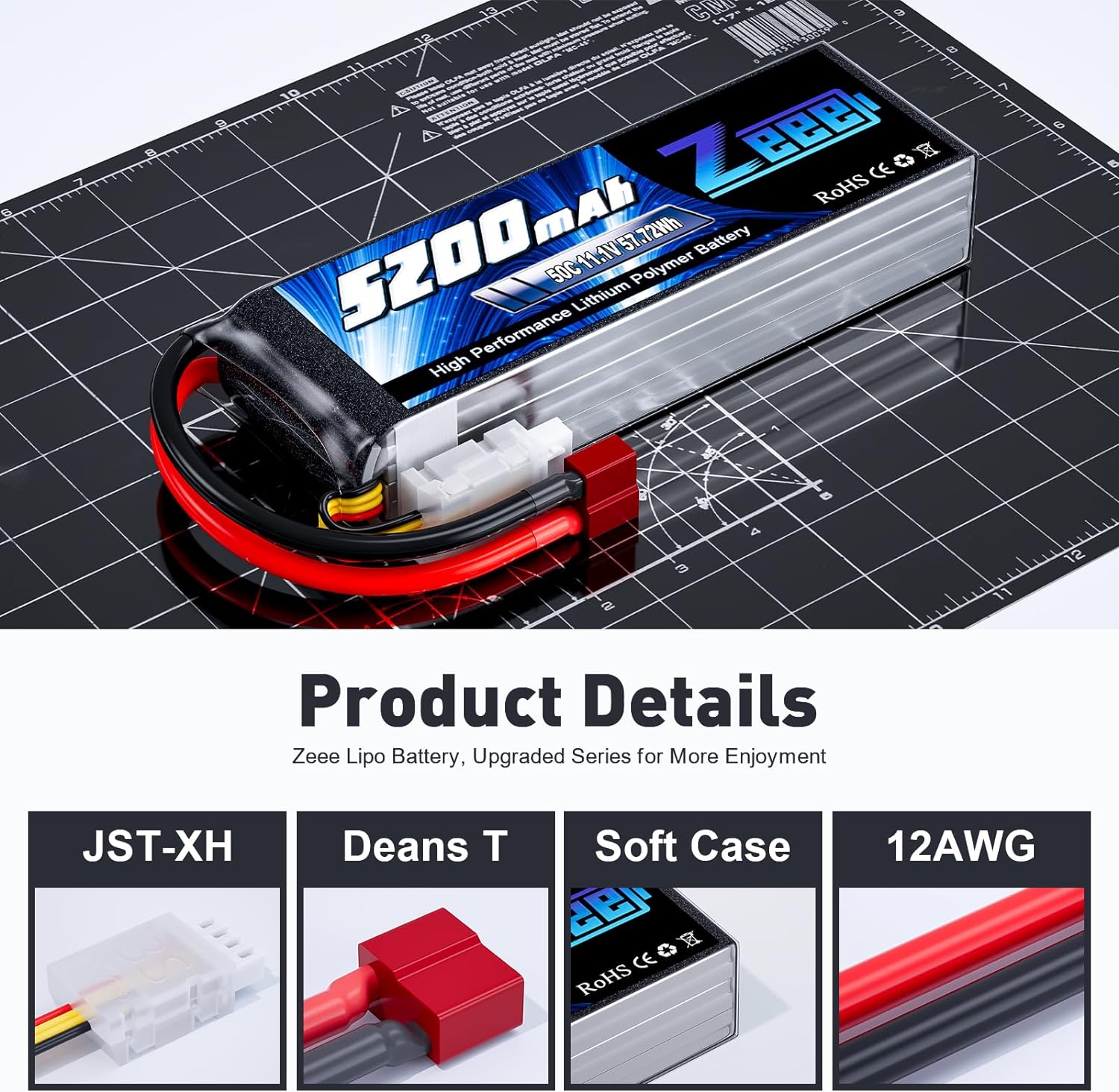 1/2units Zeee 11.1V 50C 5200mA - Drone Battery 3S ulasan dan harga